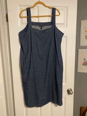 Eileen Fisher Indigo Denim Midi Tank Dress